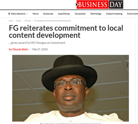 FG Reiterates Commitment to Local Content Development